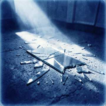 rap, He screams in pain as she pulls glass from  cover