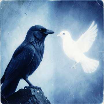 Crow and Dove — AI-generated cover art