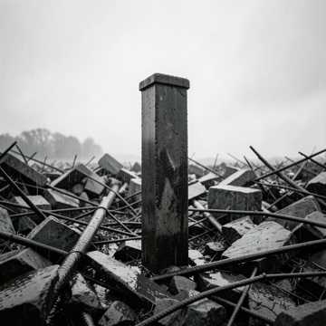 Death Metal, A man standing in the ruins of his  cover