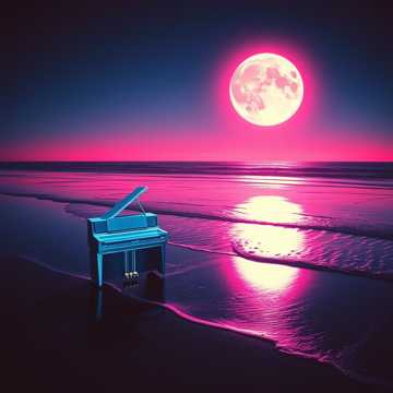 Noite Clara Lua Cheia andando na praia  cover